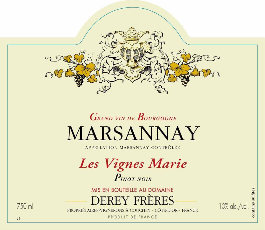 Domain Derey Brothers Marsannay Les Vignes Marie 2010 Front Label