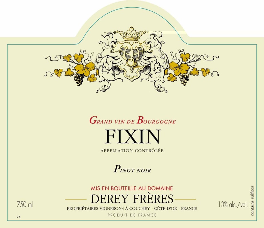 Domain Derey Brothers Fixin Vieilles Vignes 2014 Front Label