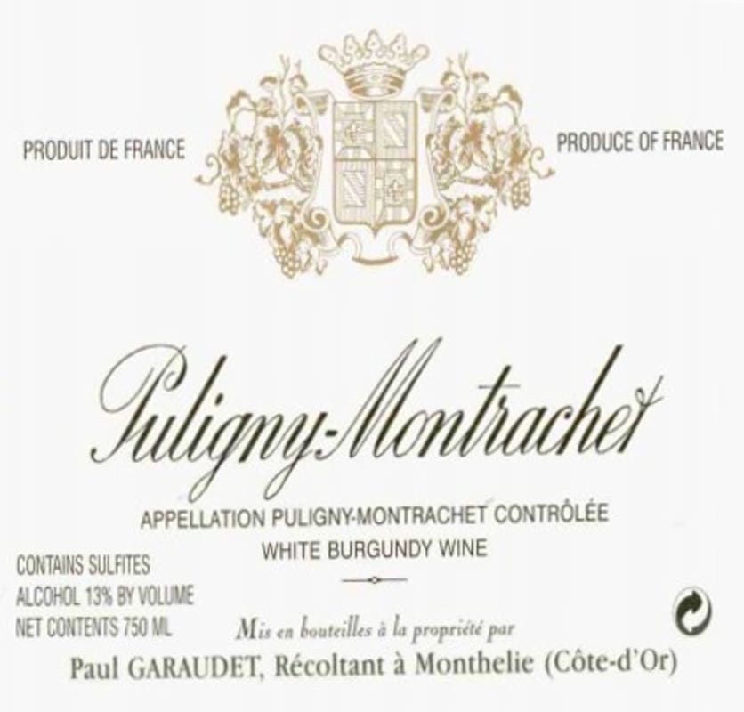 Domain Paul Garaudet Puligny-Montrachet 2013 Front Label