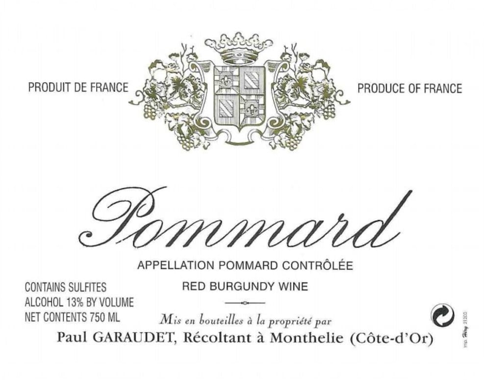 Domain Paul Garaudet Pommard 2009 Front Label