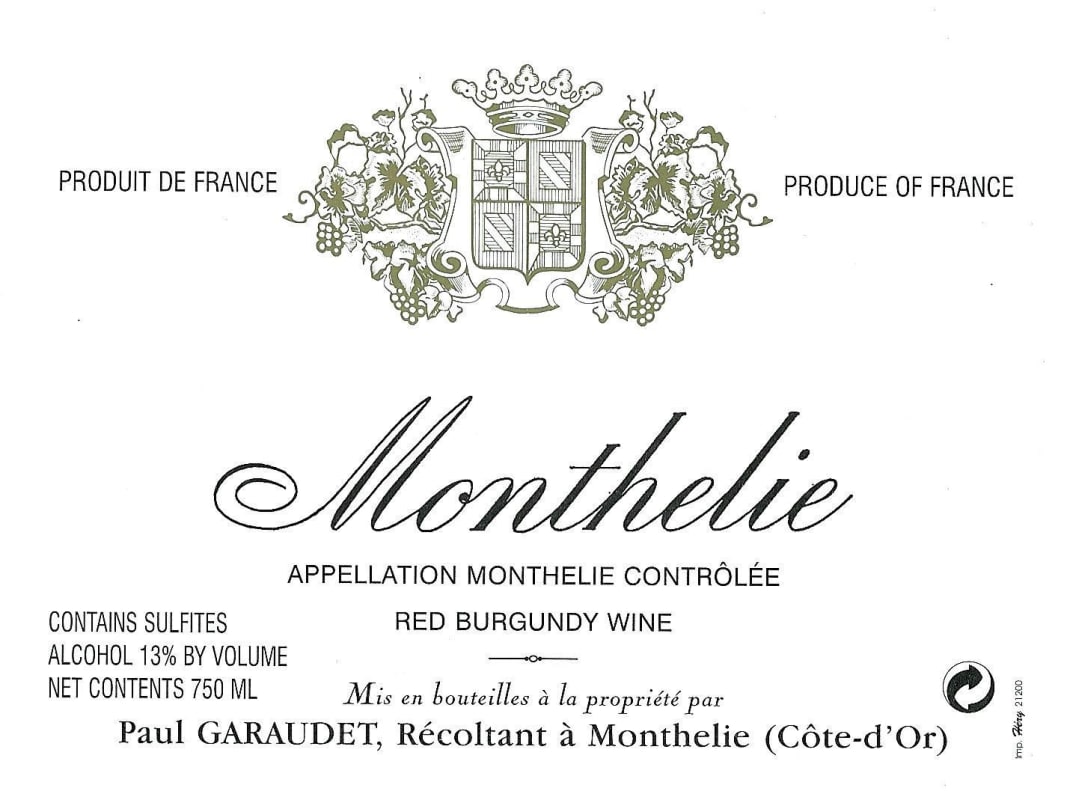 Domain Paul Garaudet Monthelie 2011 Front Label