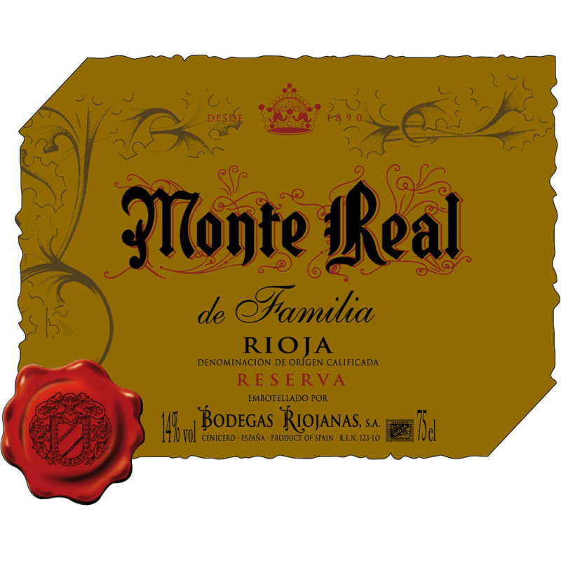 Bodegas Riojanas Monte Real Reserva de Familia 2008 Front Label