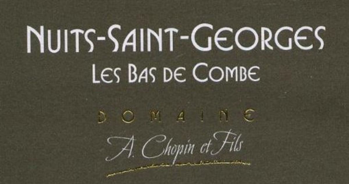 Domaine A. Chopin & Fils Nuits-Saint-Georges Bas de Combe 2013 Front Label