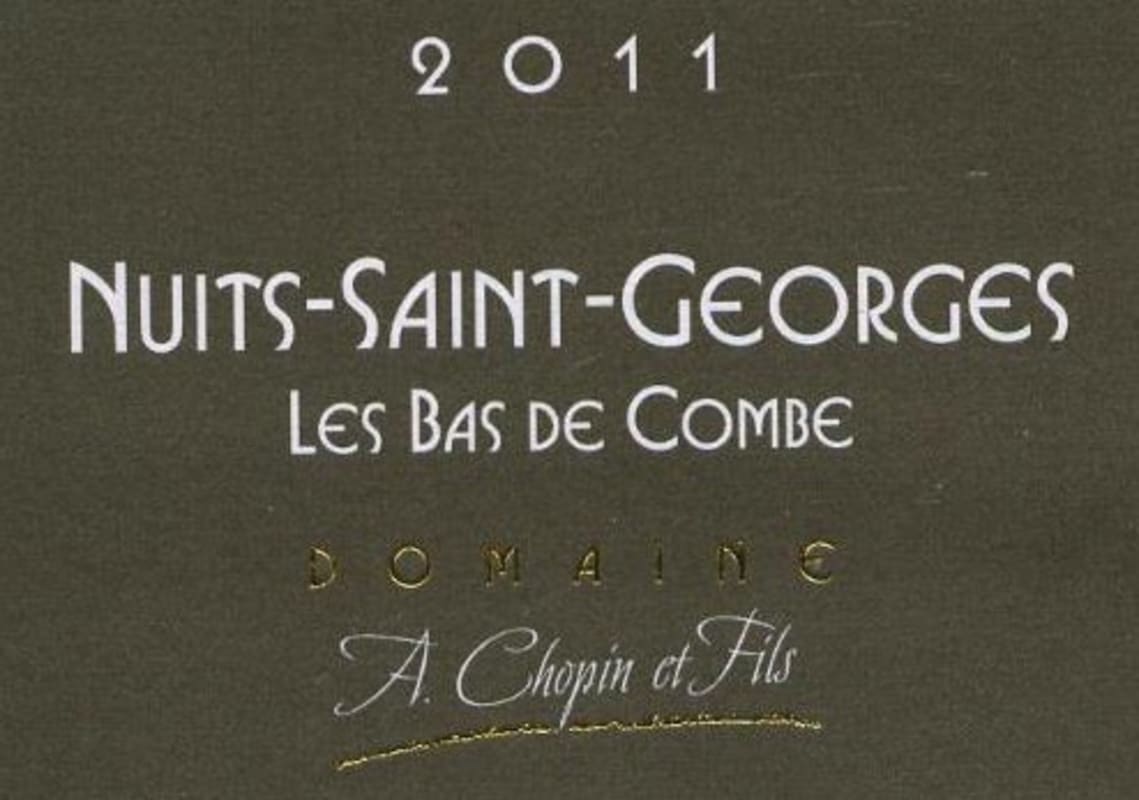 Domaine A. Chopin & Fils Nuits-Saint-Georges Bas de Combe 2011 Front Label