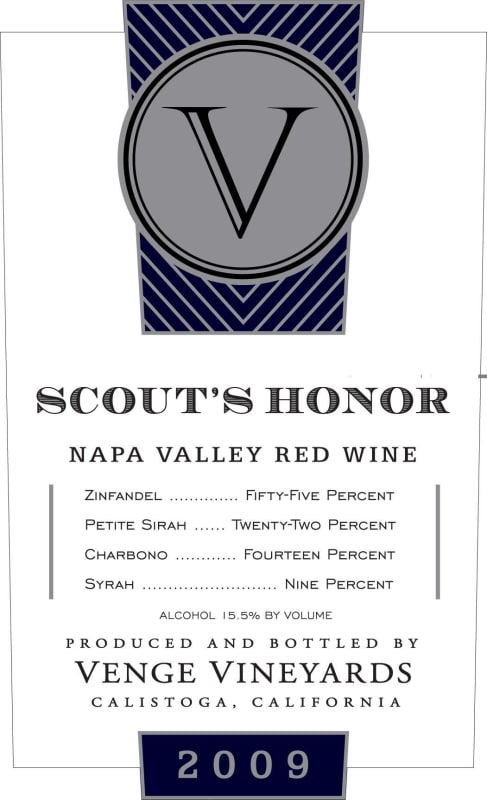 Venge Vineyards Scout's Honor Proprietary Red 2009 Front Label