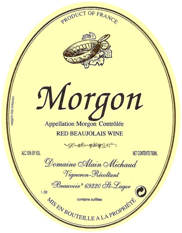 Domaine Alain Michaud Morgon 2012 Front Label