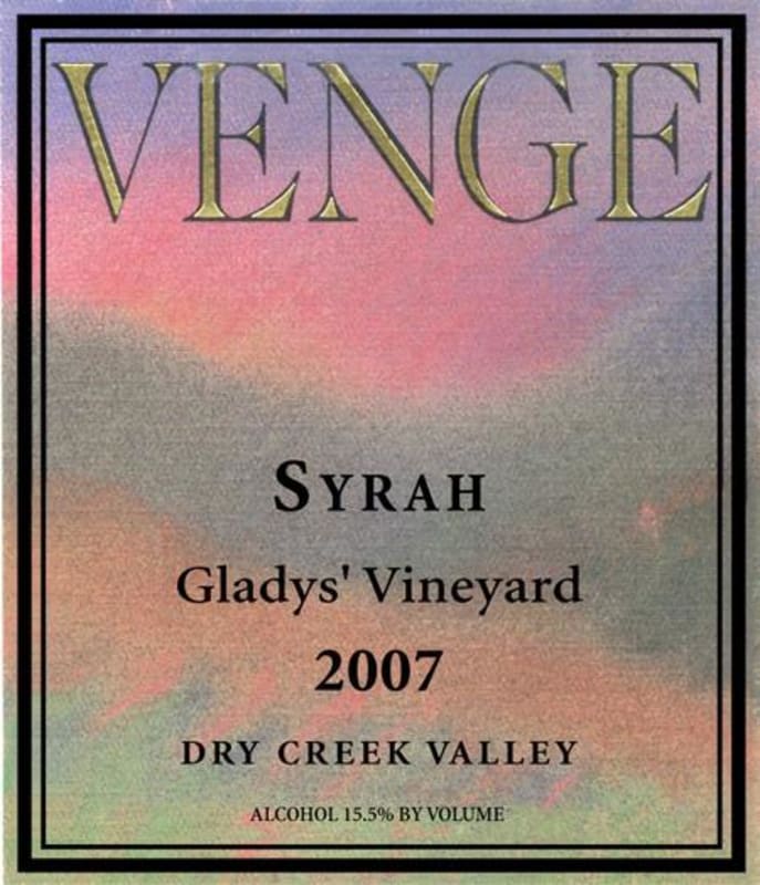 Venge Vineyards Gladys' Vineyard Syrah 2007 Front Label