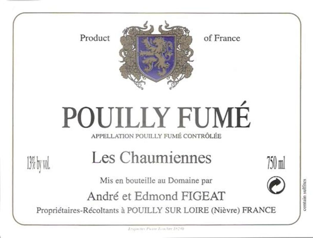 Domaine Figeat Pouilly Fume Les Chaumiennes 2014 Front Label