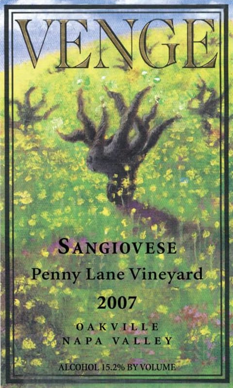 Venge Vineyards Penny Lane Vineyard Sangiovese 2007 Front Label