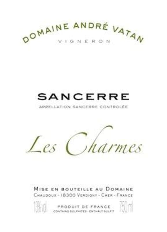 Domaine Andre Vatan Sancerre Les Charmes Blanc 2014 Front Label