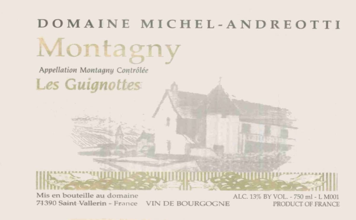Domaine Andreotti Montagny Les Guignottes 2008 Front Label