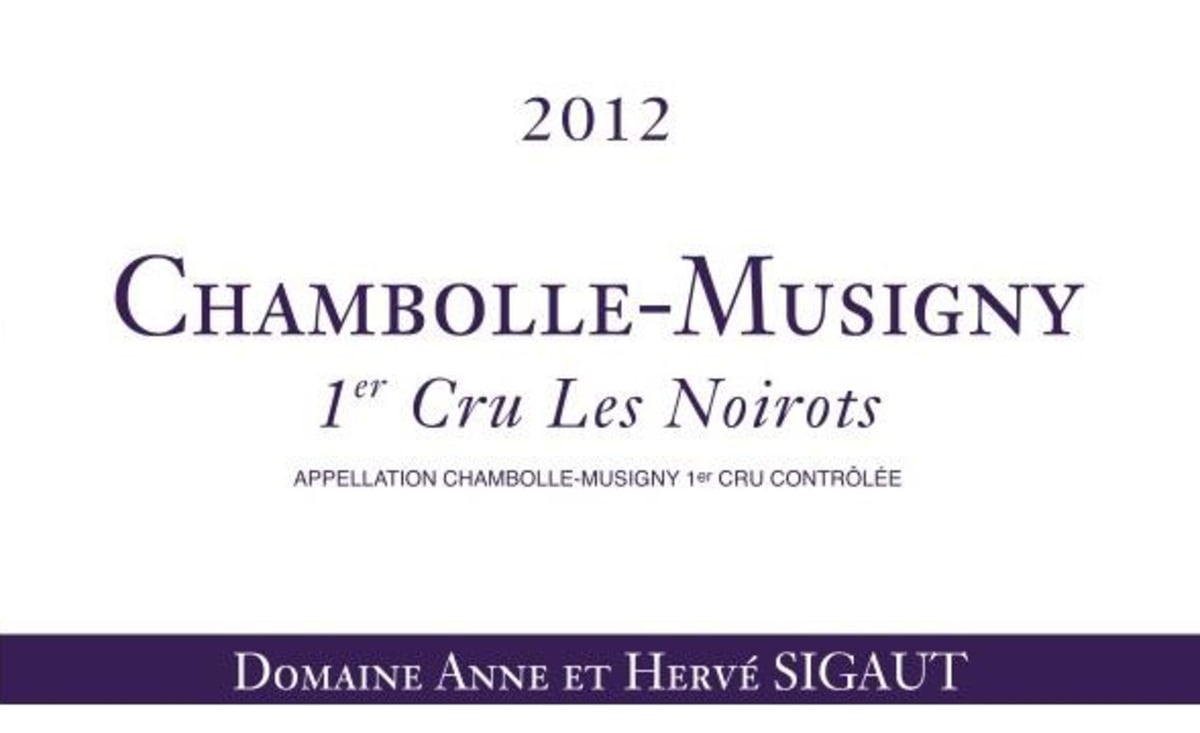 Domaine Sigaut Chambolle-Musigny Les Noirots Premier Cru 2012 Front Label