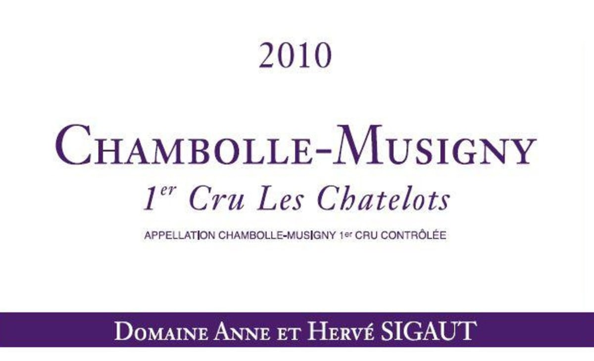 Domaine Sigaut Chambolle-Musigny Les Chatelots Premier cru 2010 Front Label