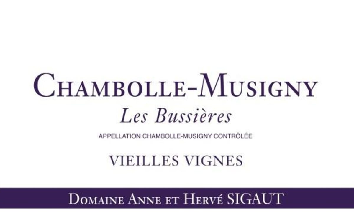 Domaine Sigaut Chambolle-Musigny Les Bussieres Vieilles Vignes 2013 Front Label