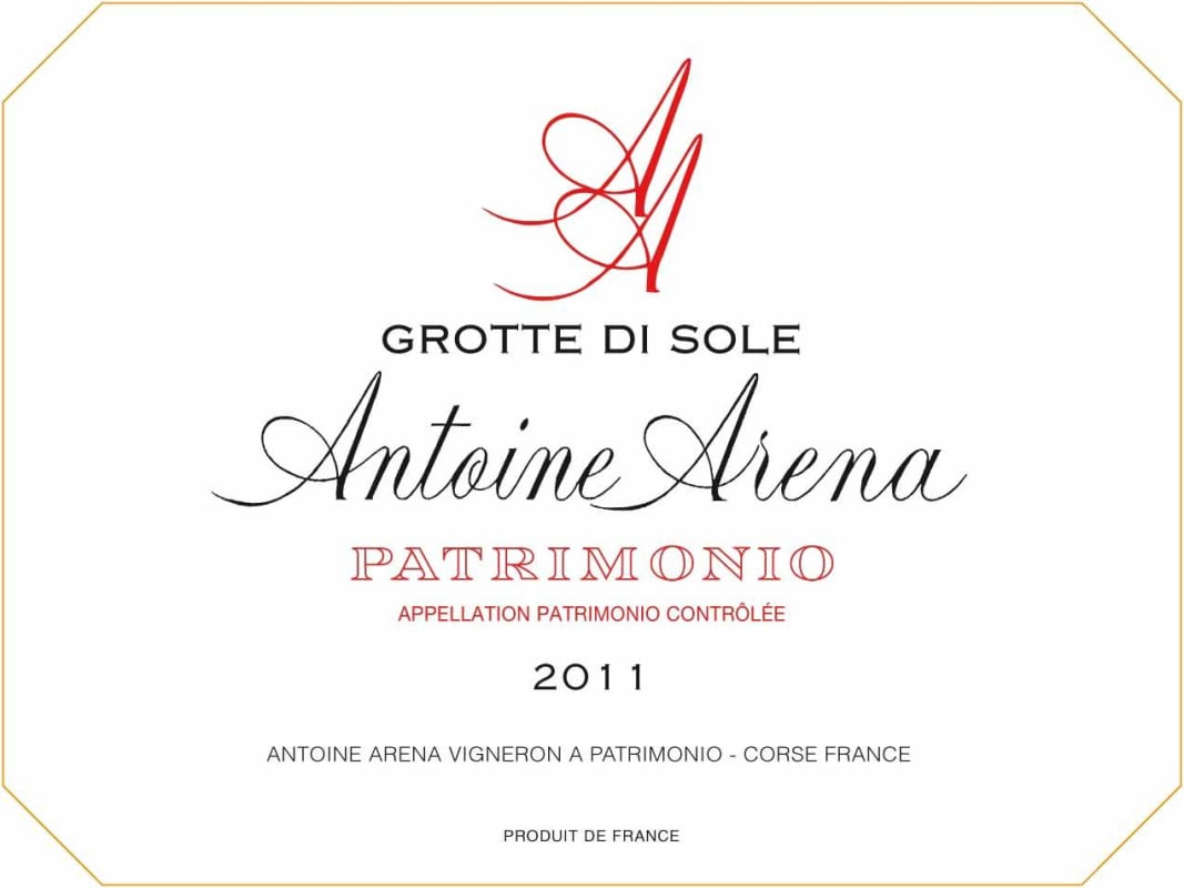 Jean-Baptiste Arena Patrimonio Grotte di Sole Blanc 2011 Front Label