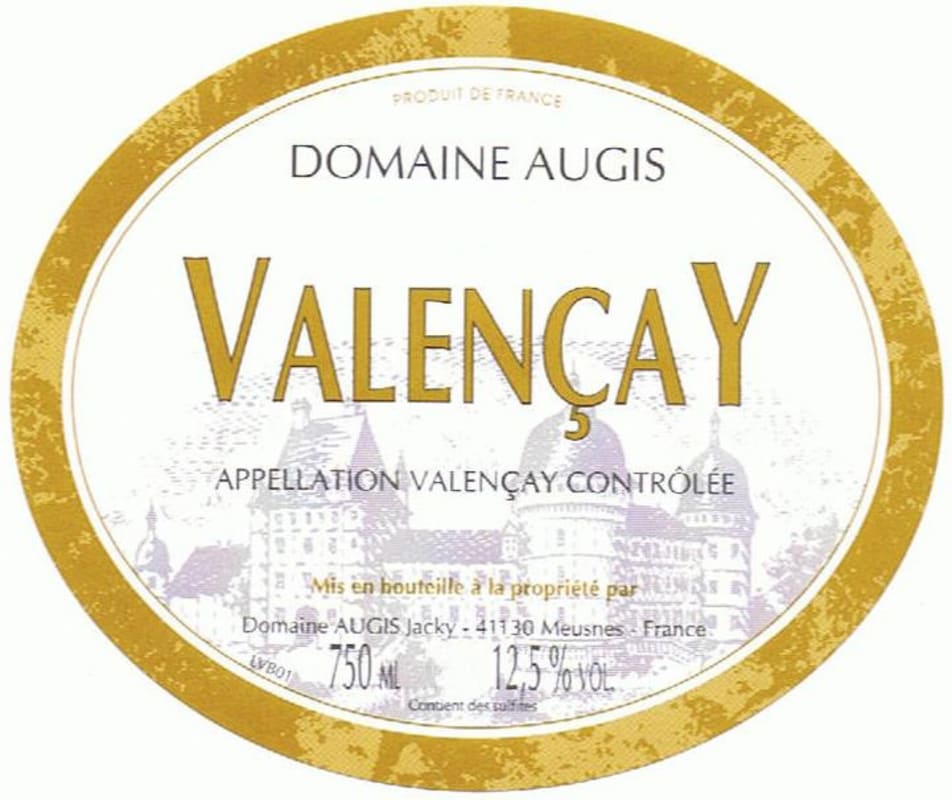 Domaine Augis Valencay Blanc 2014 Front Label