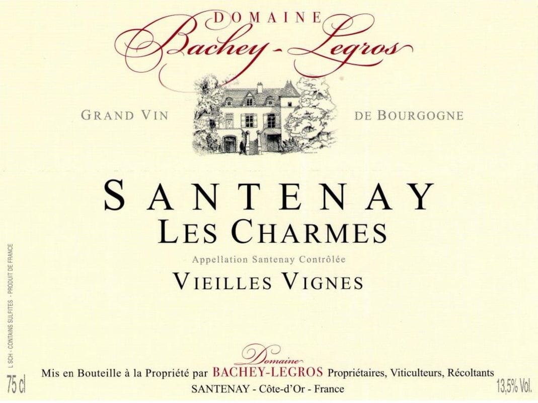 Domaine Bachey-Legros Santenay Les Charmes Vieilles Vignes 2014 Front Label