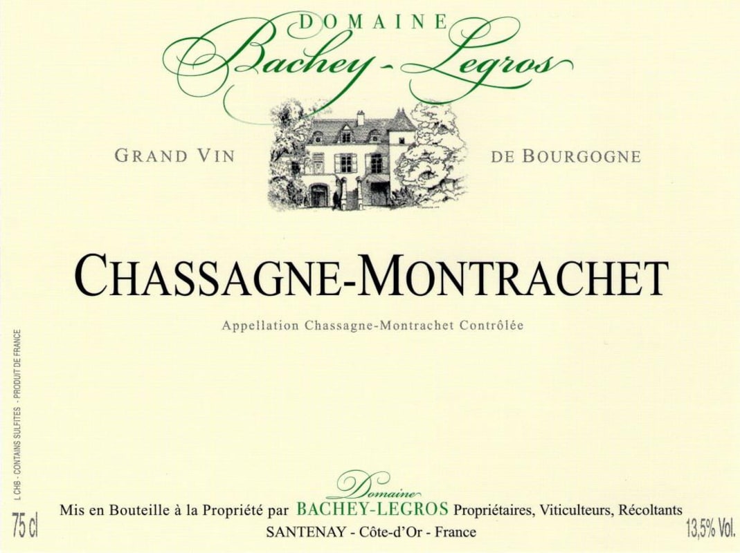 Domaine Bachey-Legros Chassagne-Montrachet 2014 Front Label