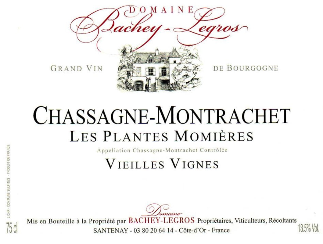 Domaine Bachey-Legros  Chassagne-Montrachet Les Plantes Momieres Vieilles Vignes 2013 Front Label