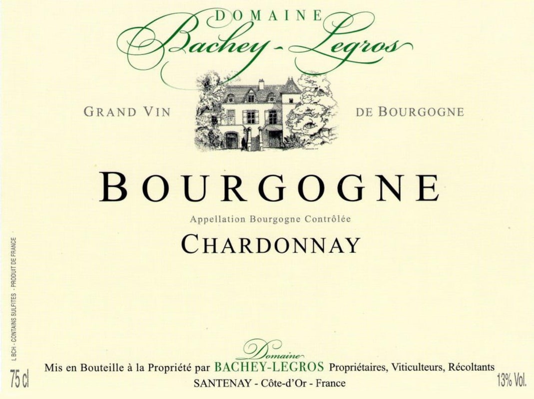 Domaine Bachey-Legros Bourgogne Chardonnay 2014 Front Label