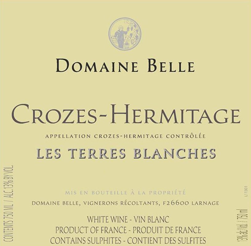 Domaine Belle Crozes-Hermitage Les Terres Blanches Blanc 2013 Front Label