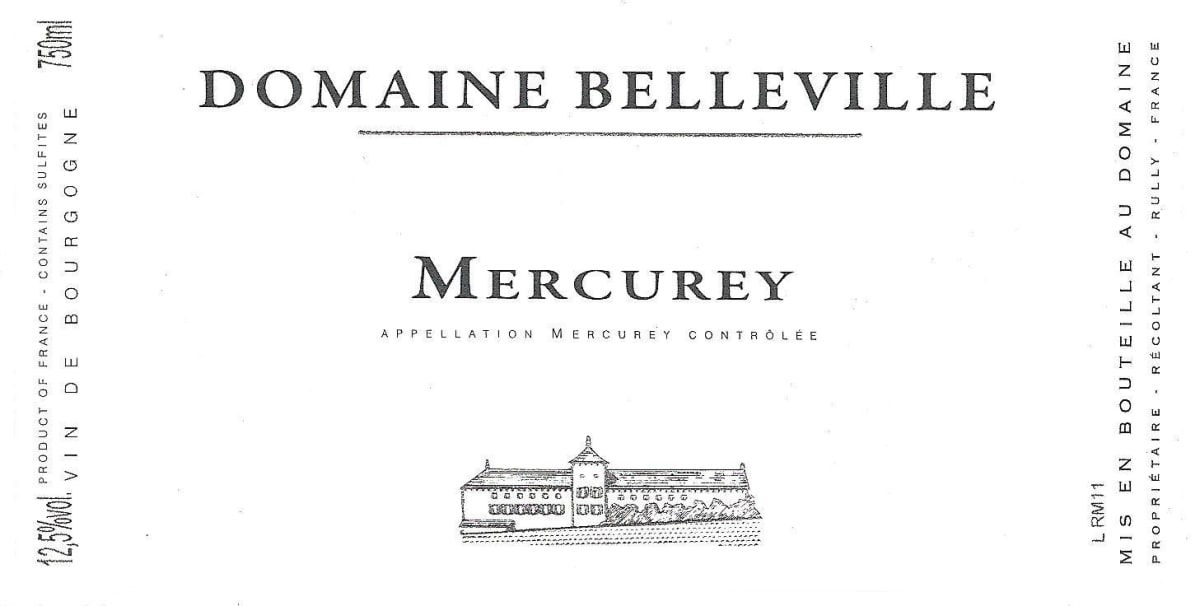 Domaine Belleville Mercurey Blanc 2012 Front Label