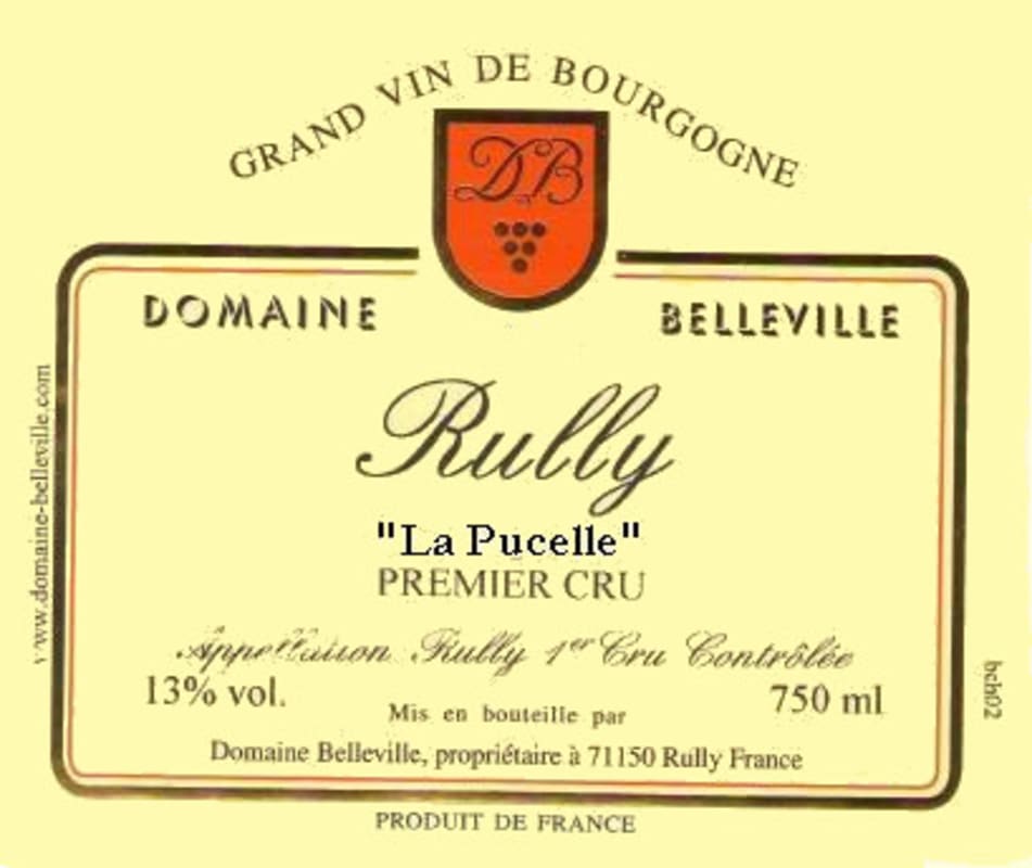 Domaine Belleville Rully La Pucelle Premier Cru 2011 Front Label
