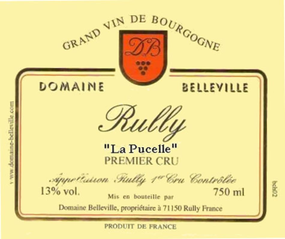 Domaine Belleville Rully La Pucelle Premier Cru 2009 Front Label