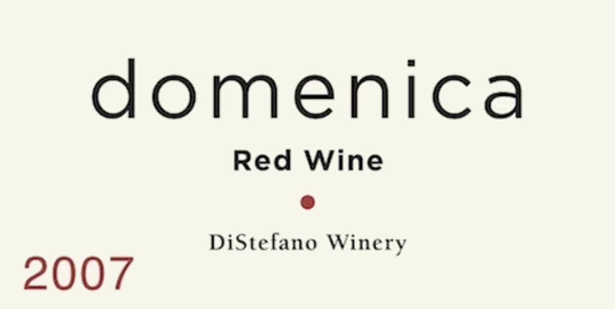 DiStefano Winery Domenica 2007 Front Label