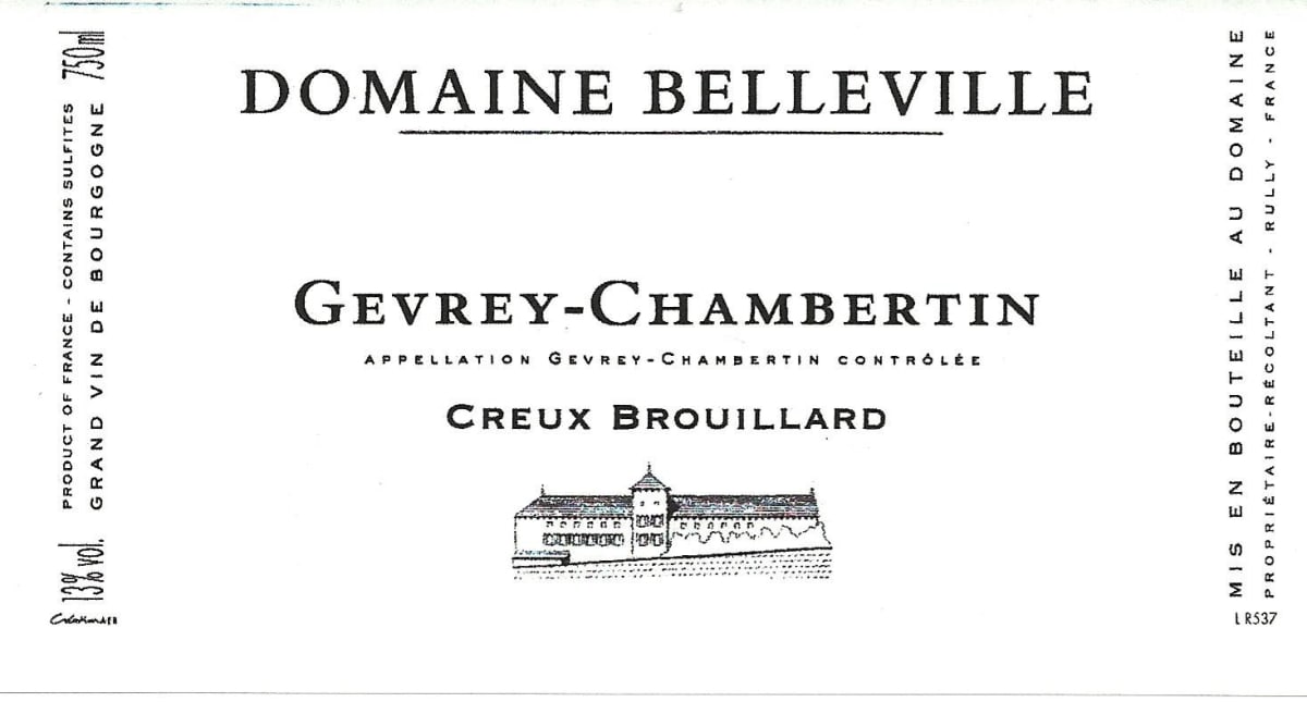 Domaine Belleville Gevrey-Chambertin Creux Brouillards 2009 Front Label