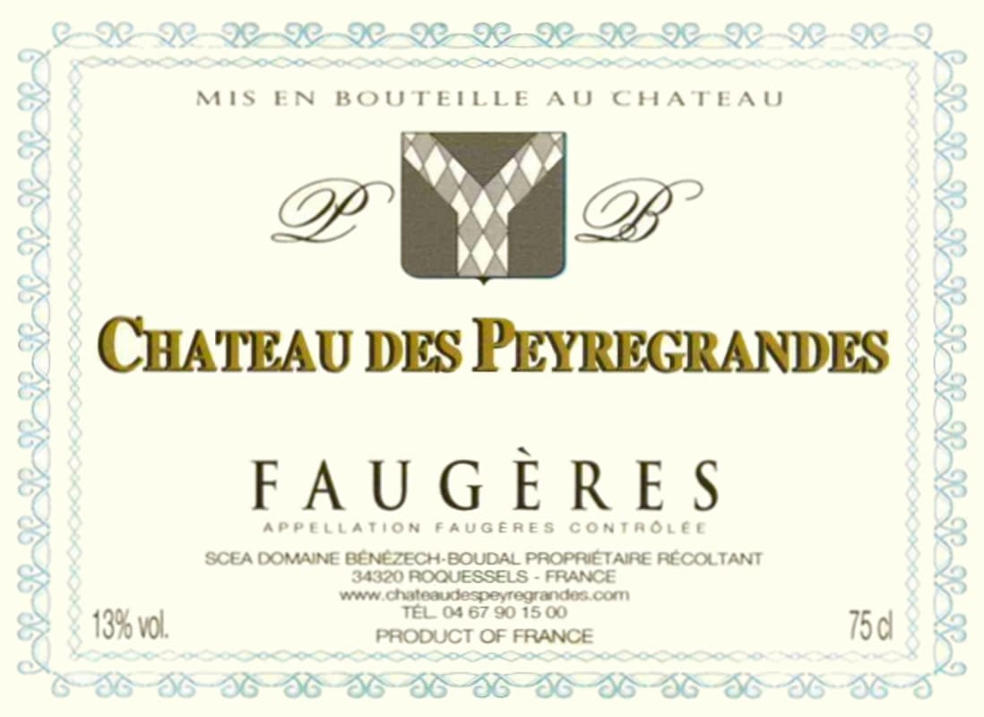 Domaine Benezech-Boudal Faugeres 2013 Front Label