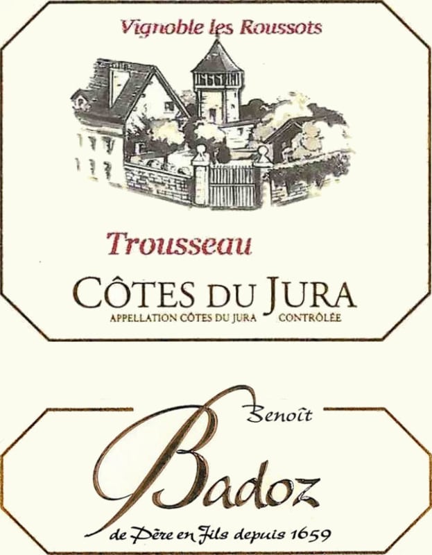 Domaine Benoit Badoz Cotes du Jura Trousseau 2011 Front Label