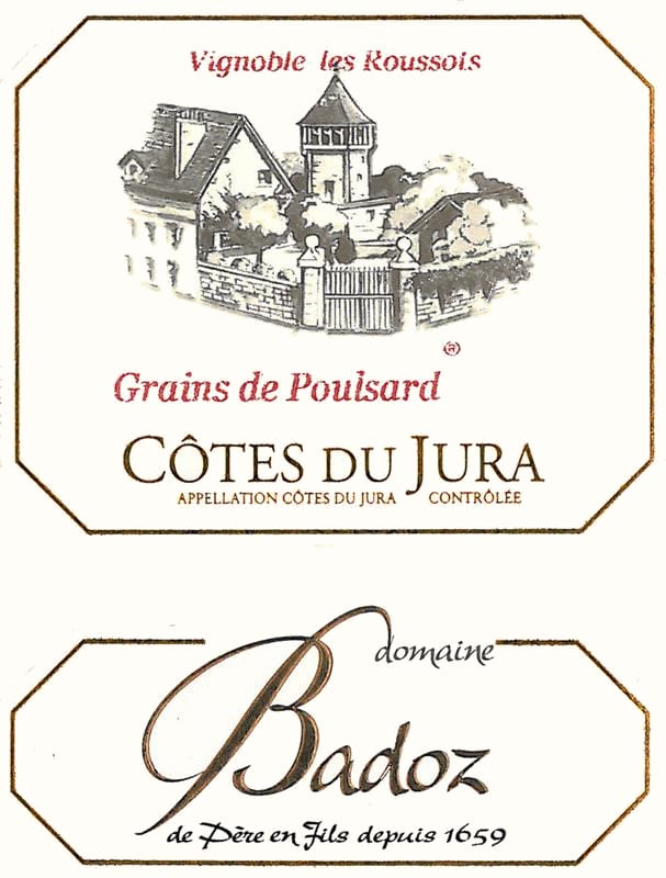 Domaine Benoit Badoz Cotes du Jura Grains de Poulsard 2014 Front Label