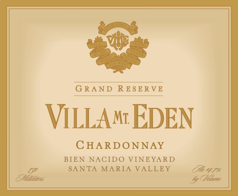 Villa Mt. Eden Grand Reserve Chardonnay 2007 Front Label
