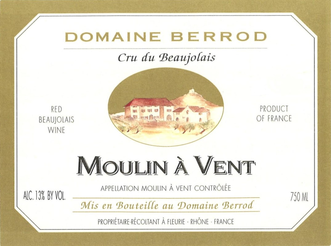 Domaine Berrod Beaujolais Moulin-a-Vent 2014 Front Label