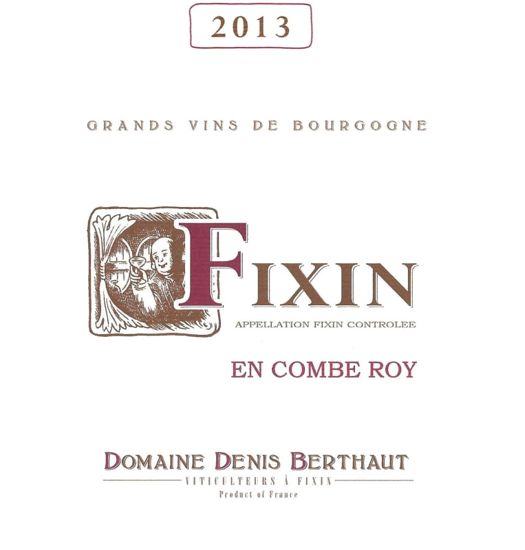 Berthaut-Gerbet Fixin En Combe Roy 2013 Front Label