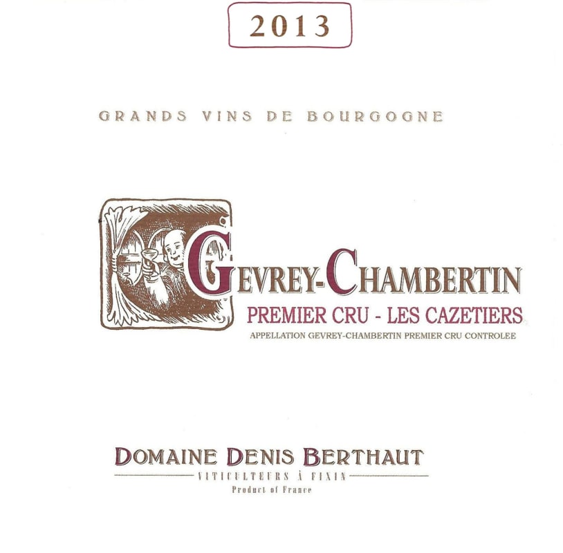 Berthaut-Gerbet Gevrey-Chambertin Les Cazetiers Premier Cru 2013 Front Label