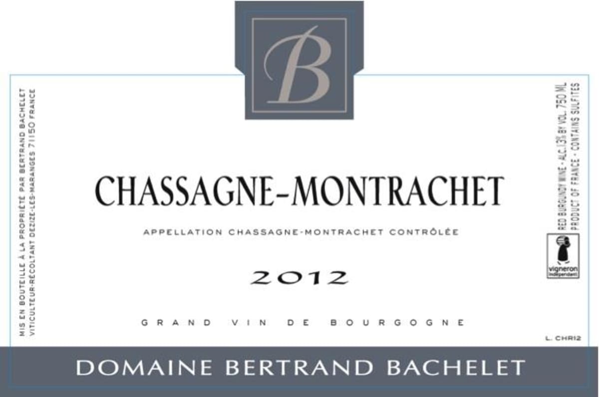 Domaine Bertrand Bachelet Chassagne-Montrachet Rouge 2012 Front Label