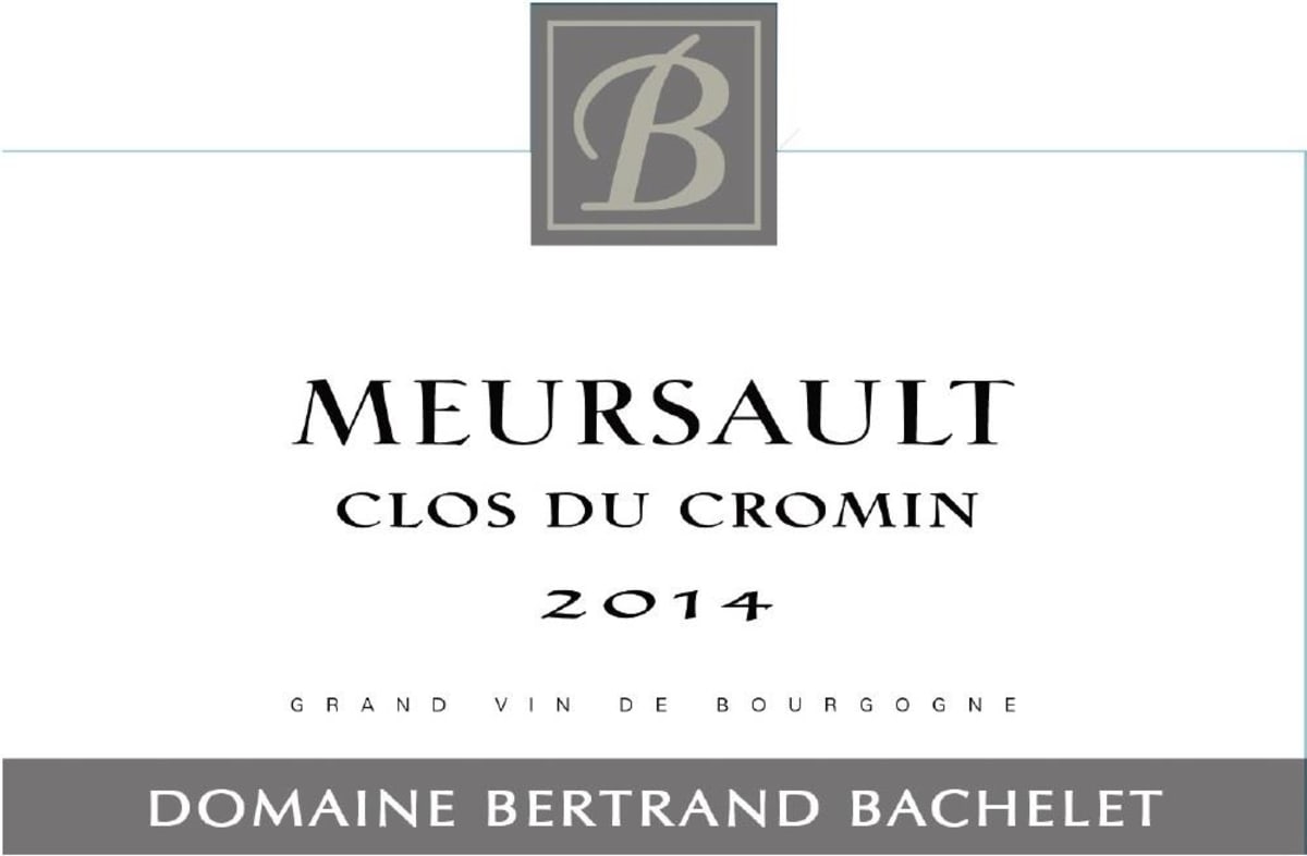 Domaine Bertrand Bachelet Meursault Clos du Cromin 2014 Front Label