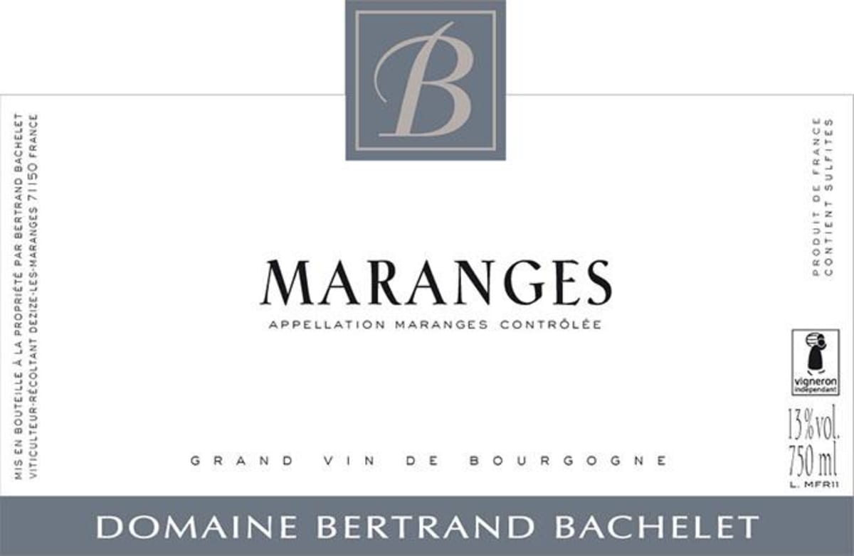 Domaine Bertrand Bachelet Maranges 2012 Front Label
