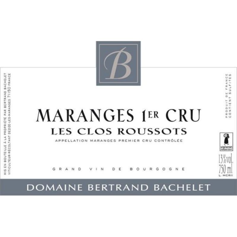 Domaine Bertrand Bachelet Maranges Les Clos Roussots 2013 Front Label
