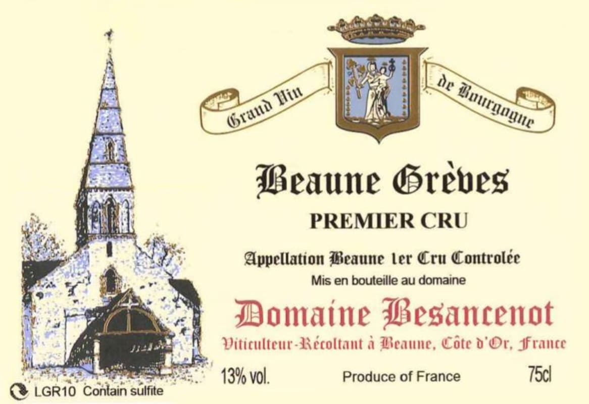 Domaine Besancenot Beaune Greves Premier Cru 2011 Front Label