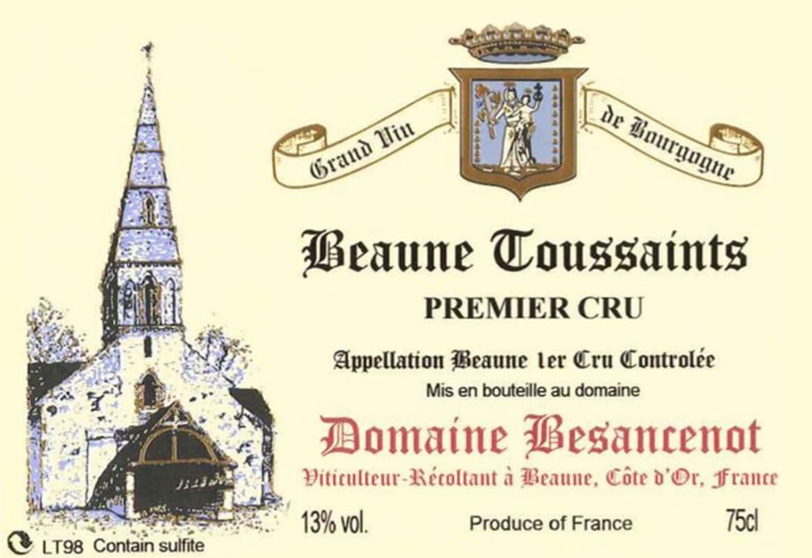 Domaine Besancenot Beaune Toussaints Premier Cru 2010 Front Label