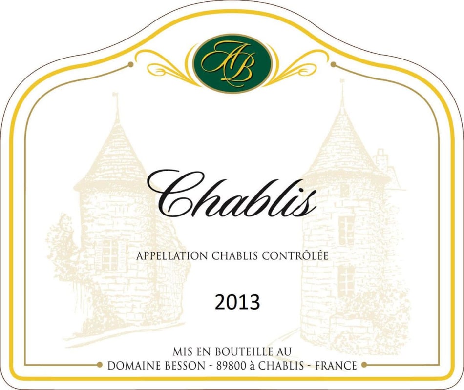 Domaine Besson Alain Chablis 2013 Front Label