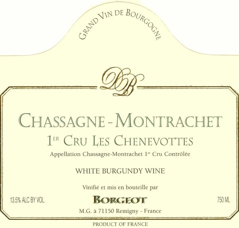 Domaine Borgeot Chassagne-Montrachet Les Chenevottes Premier Cru 2006 Front Label