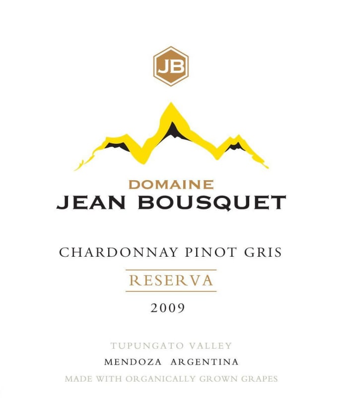 Domaine Bousquet Reserva Organic Chardonnay Pinot Gris 2009 Front Label