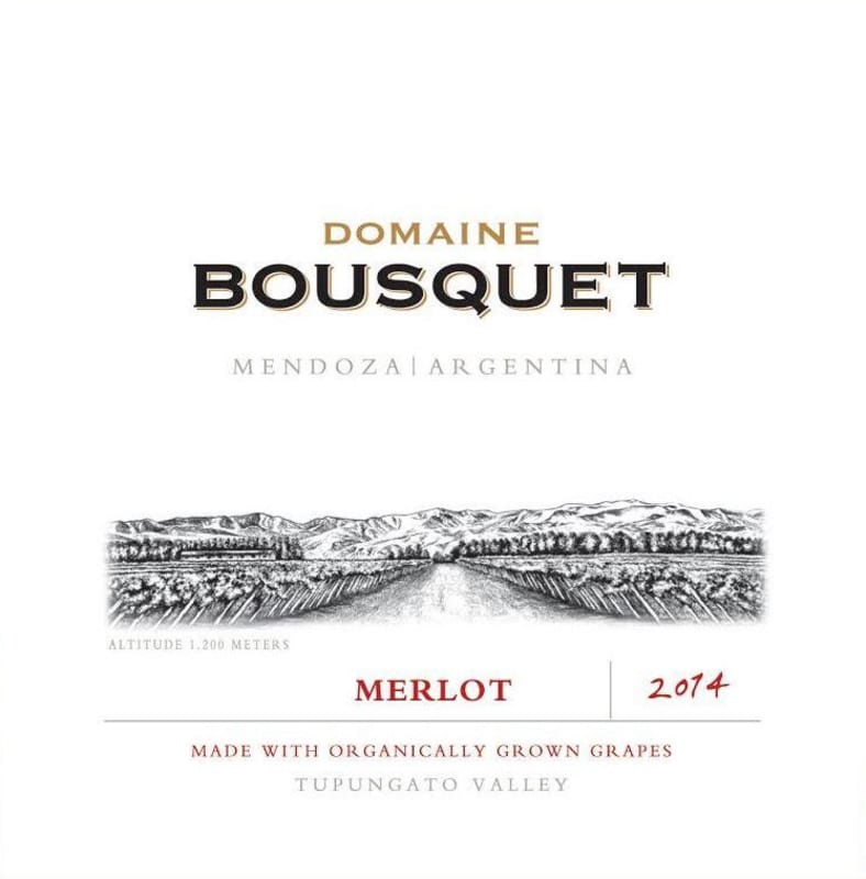 Domaine Bousquet Organic Merlot 2014 Front Label