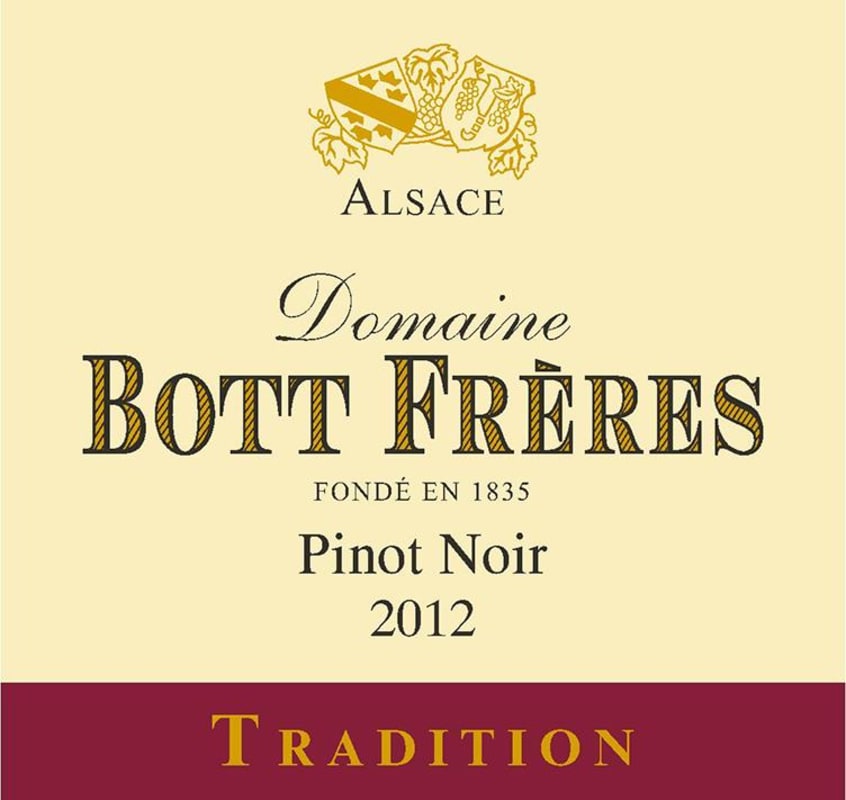 Domaine Bott Freres Pinot Noir 2012 Front Label