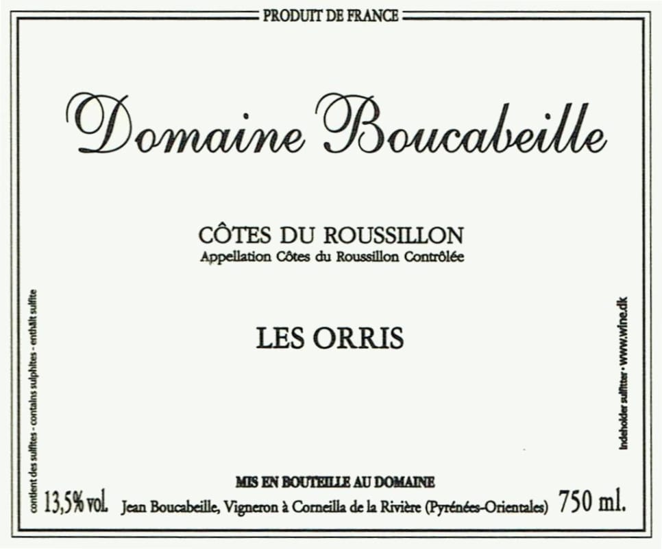 Domaine Boucabeille Cotes du Roussillon Les Orris Blanc 2015 Front Label