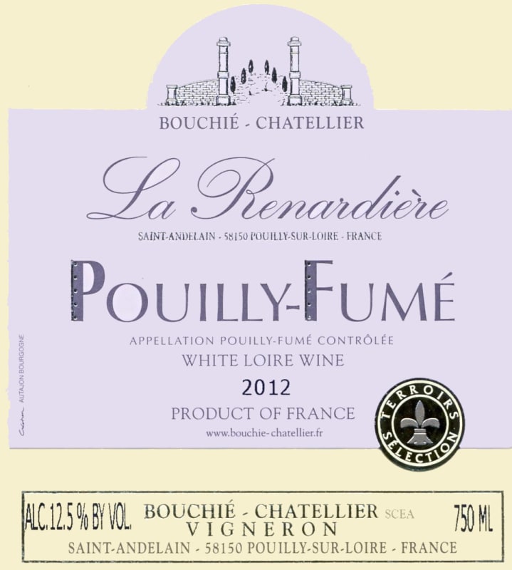 Domaine Bouchie-Chatellier Pouilly-Fume La Renardiere 2012 Front Label